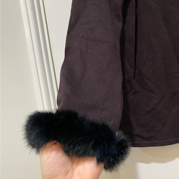 Due Per Due Cardigan Blouse Faux Fur Top Sweater S - Picture 5 of 8